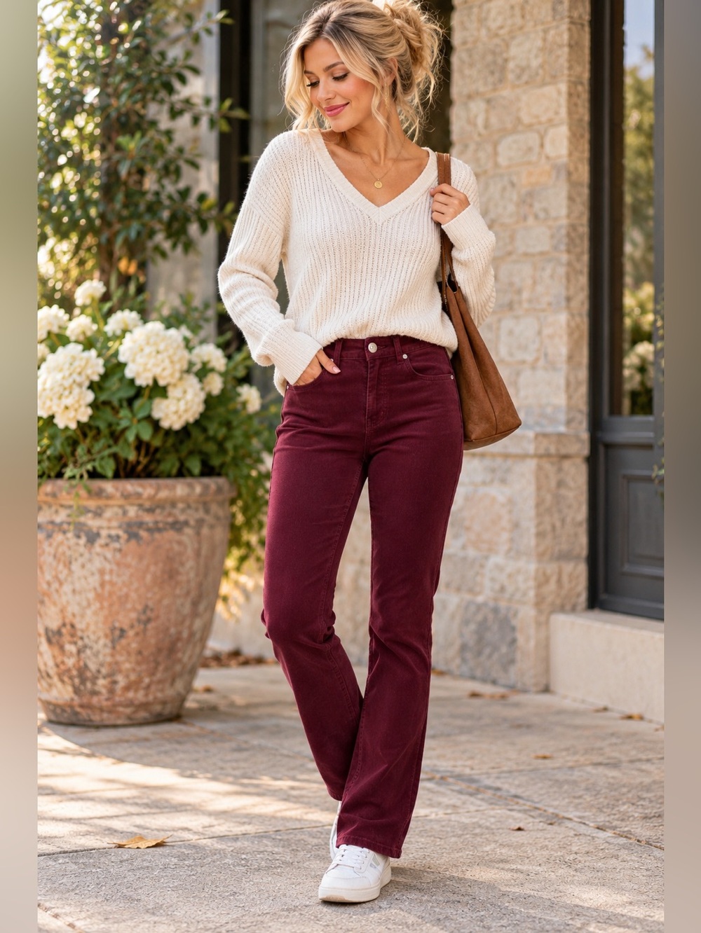 NWT DG2 Diane Gilman Burgundy Wine Straight Leg Jeans Sz 8 Stretch Dark Academia